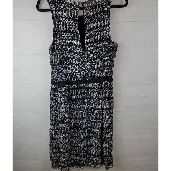Anthropologie 9Hi5 Poststamp Black & White Ruched Tulle Dress - Size Medium - Picture 3 of 5